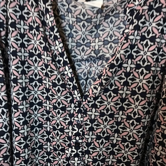 H&M Blue Long Sleeve Blouse with V-Neck - Picture 2 of 3